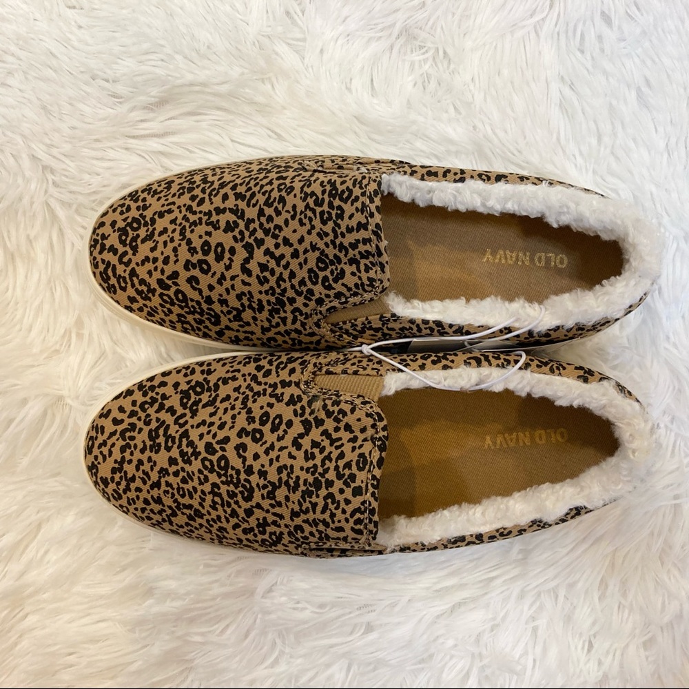 NWT Leopard Print Lined Sneakers Old Navy Size 6